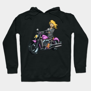 Girl on motorcycle Hoodie